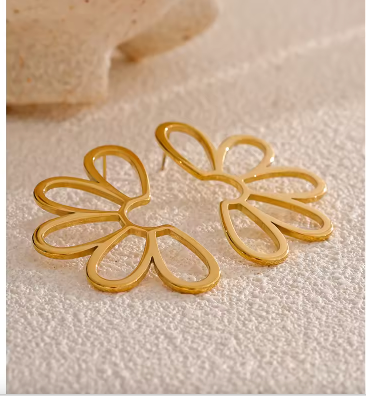 Gold Statement Flower Studs