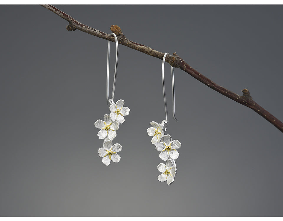 Forget me not earrings sterling silver