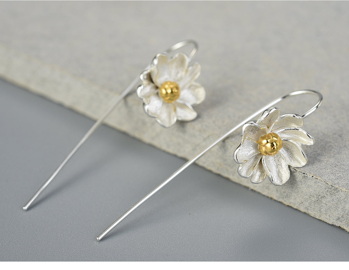 Sterling silver Jasmine flower earrings