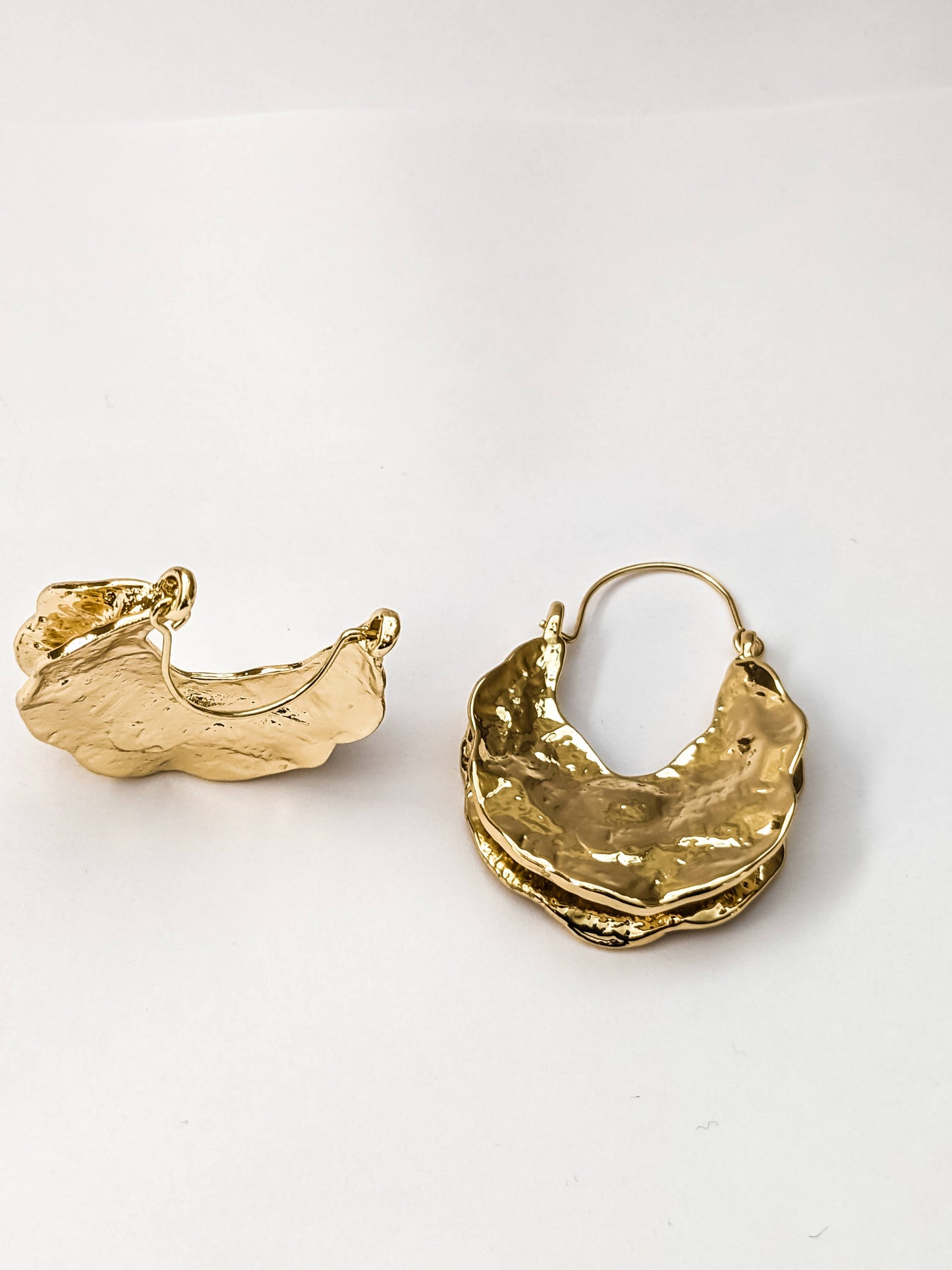 Irregular Fulani Chunky Hoop Earrings Silver/Gold