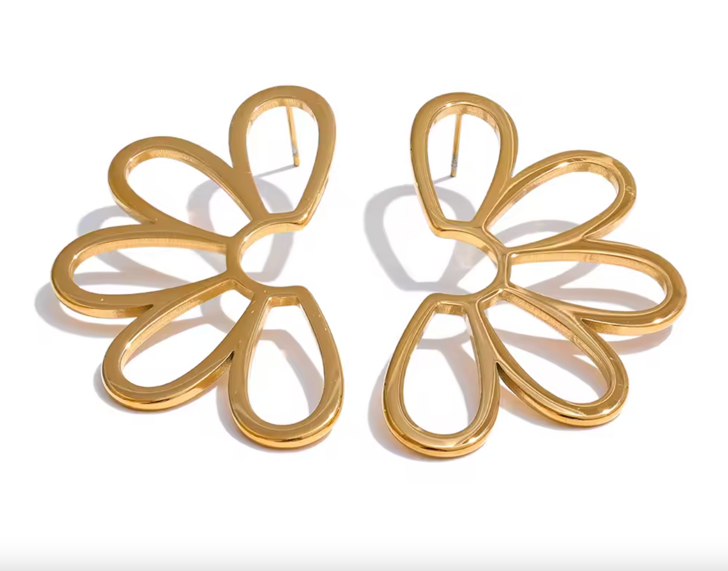 Gold Statement Flower Studs