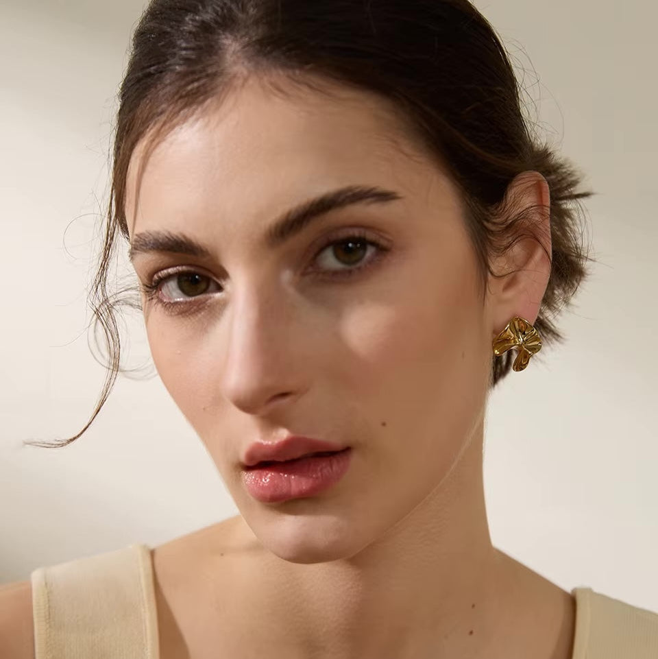 irregular gold earrings