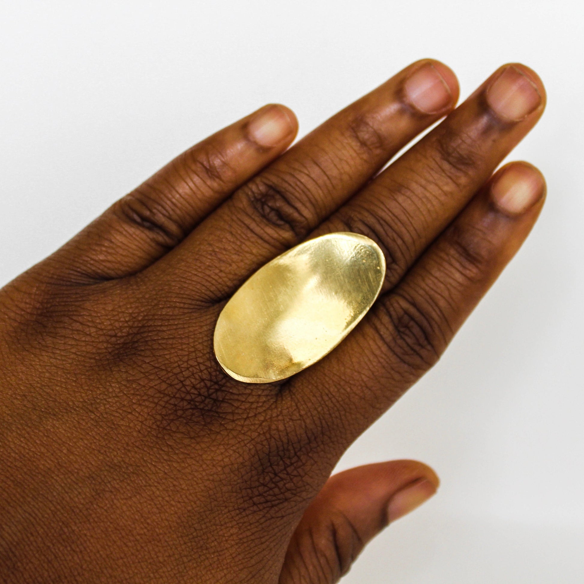 chunky brass statement ring